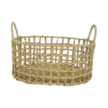 Cesto Oval C/Asas 36X30Xh17/23Cm Seagrass Natural