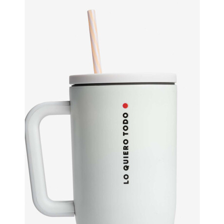 Vaso Metálico ''lo Quiero Todo'' Blanco Hueso