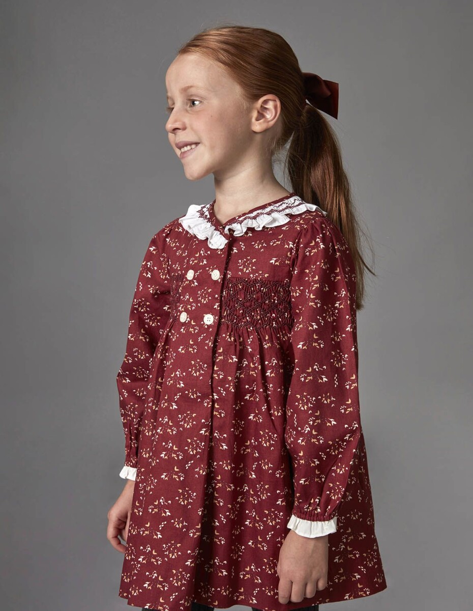 Vestido Smock Cuello Volante - Caldera 