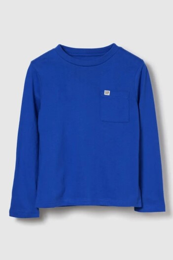 Remera Con Bolsillo Logo Gap Niño Royal Gem