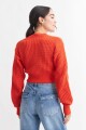 Cardigan con manga balloon NARANJA