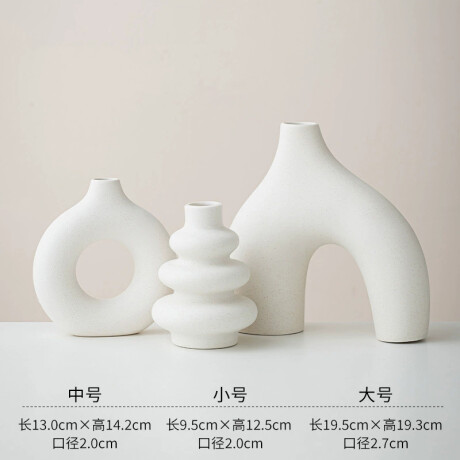 Set De Floreros Minimalistas Blancos x3 Set De Floreros Minimalistas Blancos x3