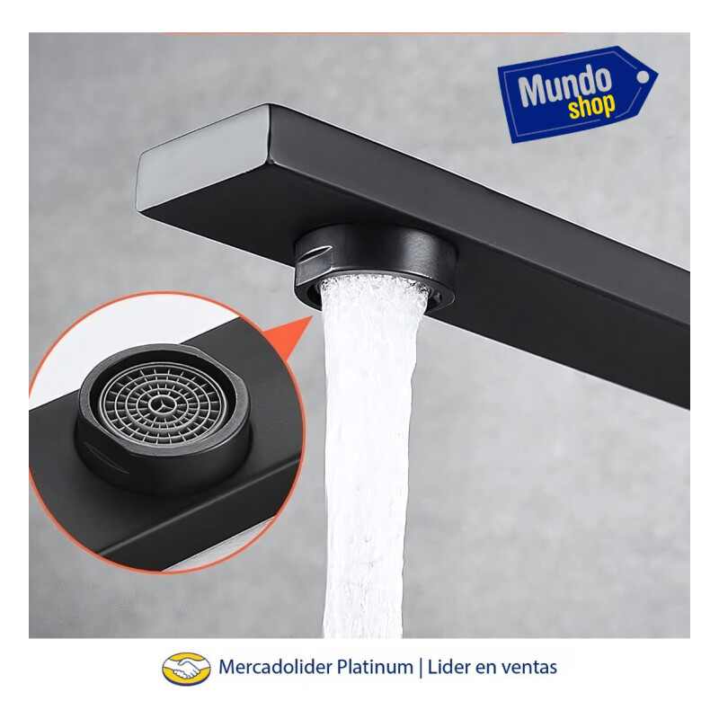 Canilla 29.5c Monocomando Mezcladora Cocina Baño Metal Negro Negro