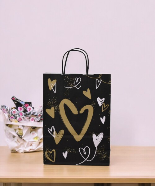 Bolsa fantasia luna 22x10x30 cm. GOLD HEARTS