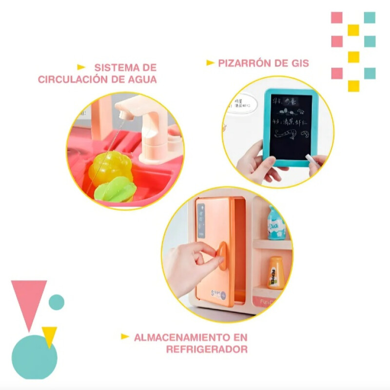 Cocina De Juguete Home Kitchen 2 En 1 Sonido Y Accesorios Multicolor