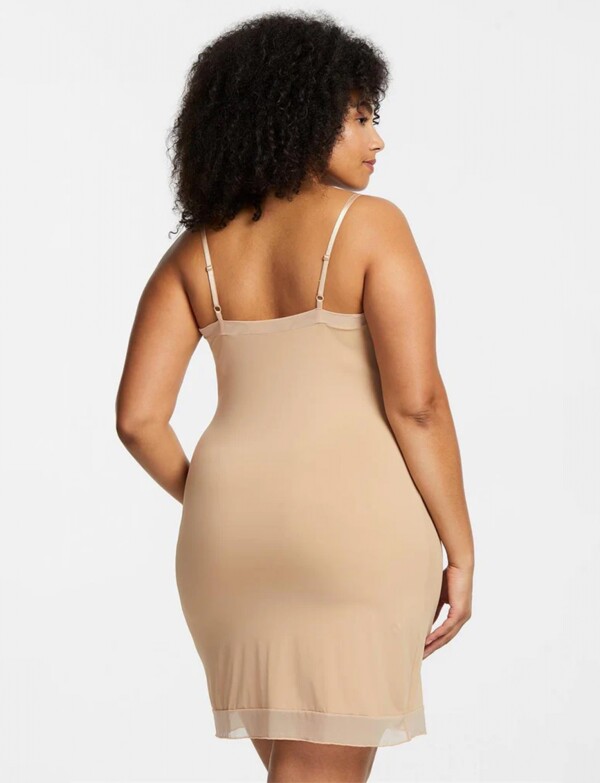 Viso De Largo Medio Con Cuello Redondo BEIGE