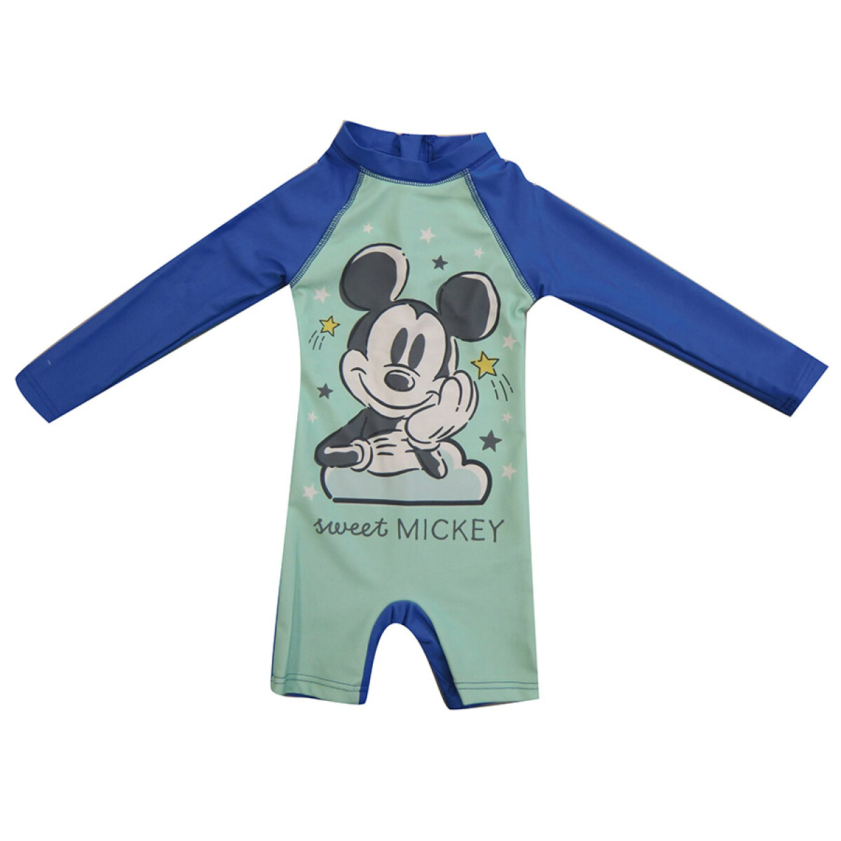 Malla Infantil Body Mickey Manga Larga - AZUL-CELESTE 