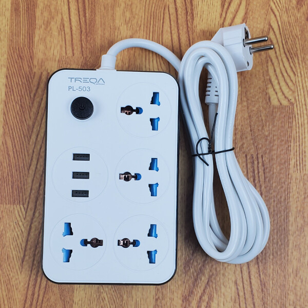 Zapatilla Alargue Adaptador Universal Treqa Pl-503 ZATAPILLA ALARGUE TREQA 3USB PL-503