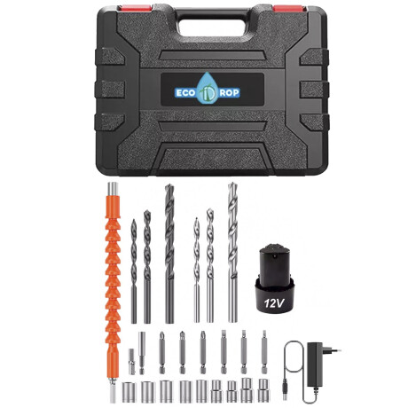 Taladro Atornillador a Batería 12V EcoDrop con Accesorios Taladro Atornillador a Batería 12V EcoDrop con Accesorios