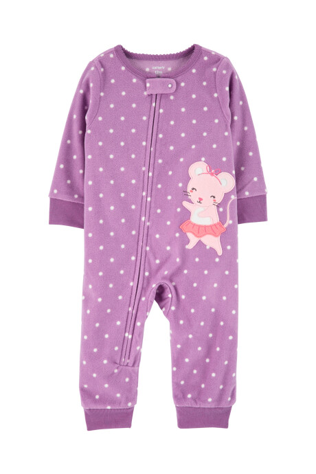 Pijama una pieza de micropolar, estampa ratoncita Sin color