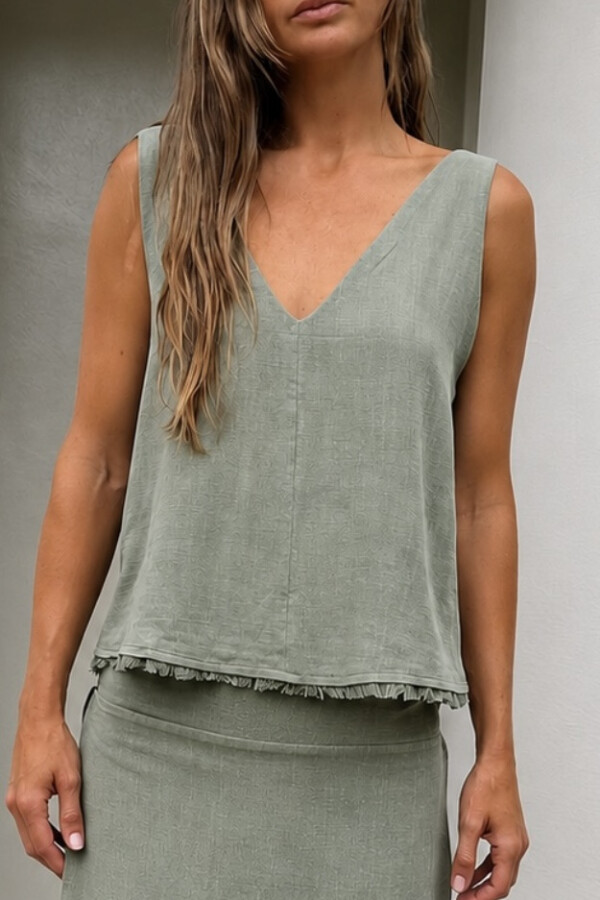 Blusa Escote V Verde