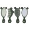 Set 4 piezas cepillos + peines + espejo Verde