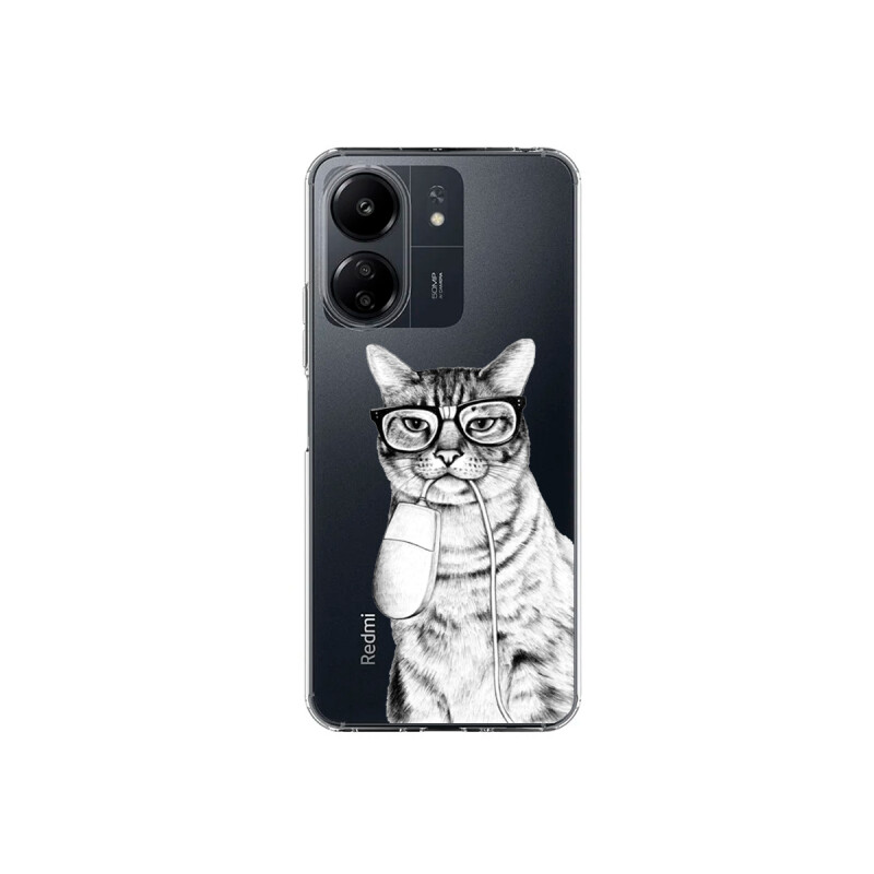 Protector para Xiaomi Redmi 13C 4G transparente diseño gato Protector Para Xiaomi Redmi 13c 4g Transparente Diseño Gato