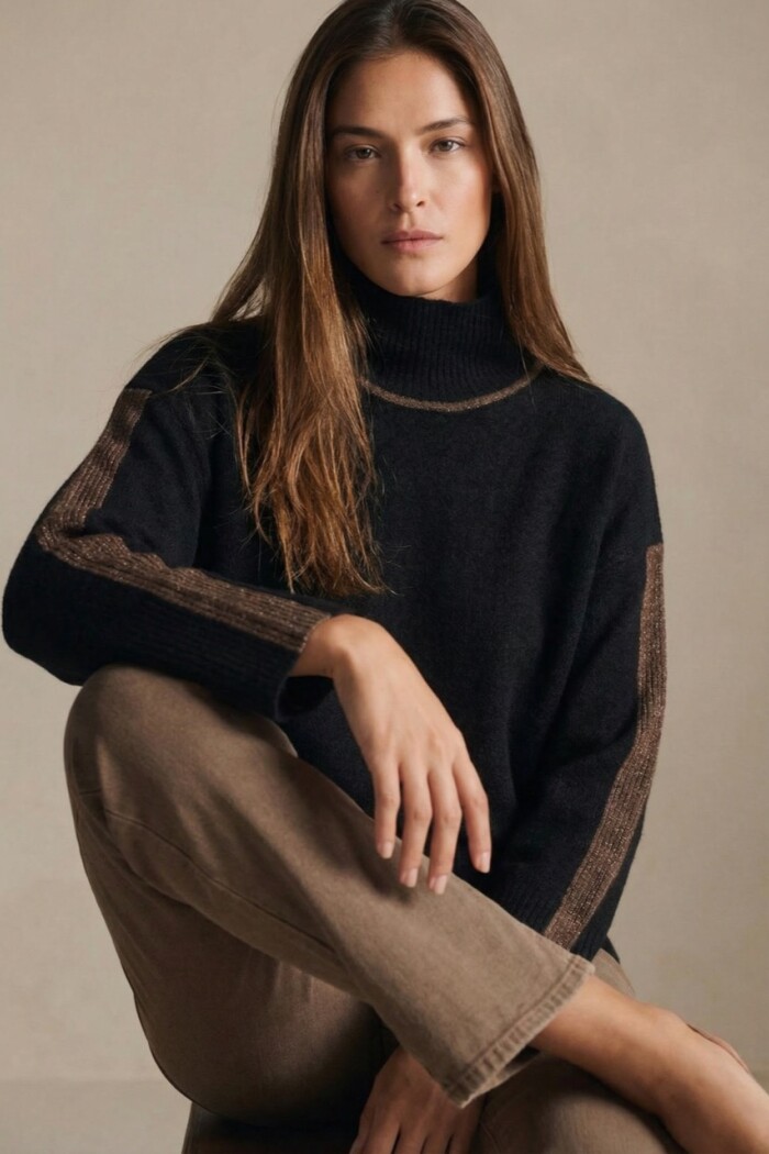 Polera Combinada Negro