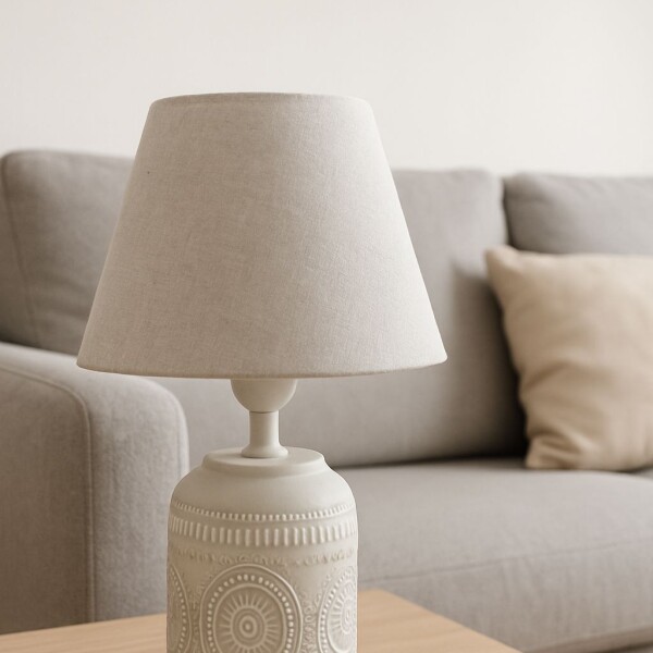 Lampara Portatil De Mesa De Ceramica Arena Lampara Portatil De Mesa De Ceramica Arena