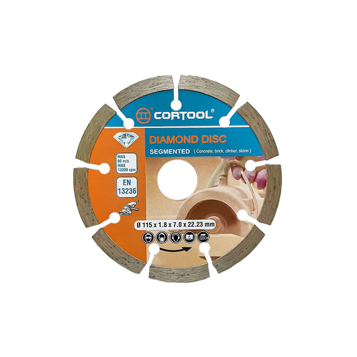 Disco diamantado segmentado 115x7x22,2x2,0 mm - CT1102 