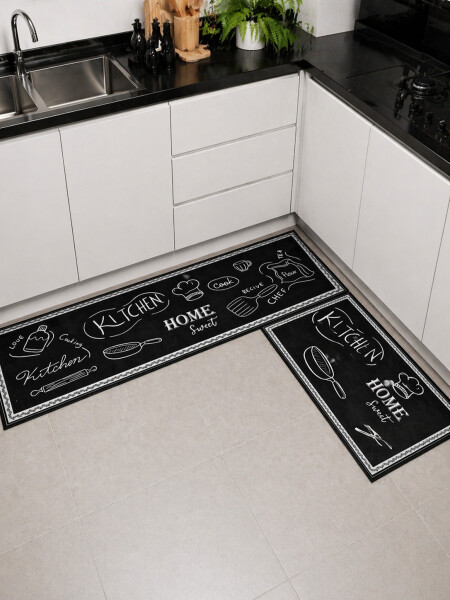 ALFOMBRA SET X 2 NEGRO