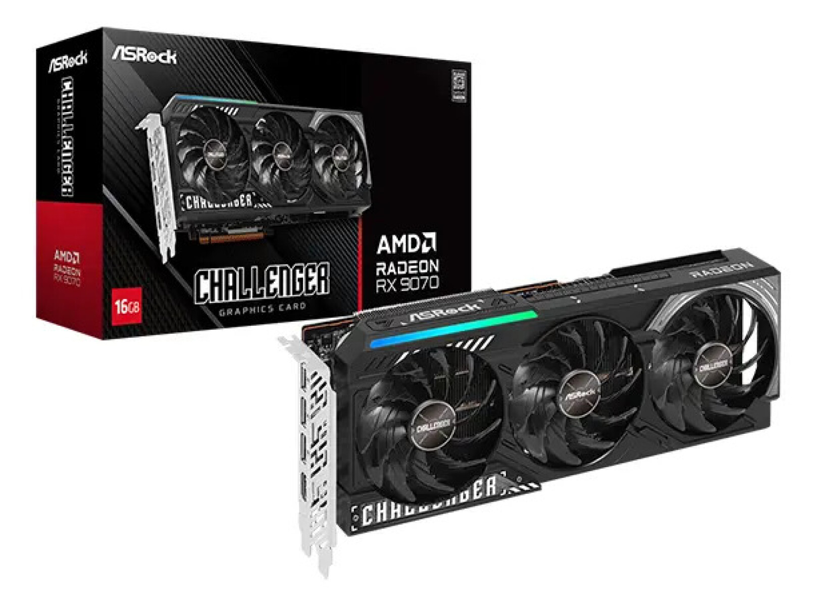 Tarjeta De Video Radeon Rx 9070 16gb Gddr6 - TARJETA VIDEO ASROCK RX9070 CHALL 16GB 