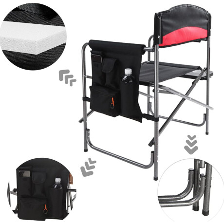 Silla Director Plegable c/ Mesa KingCamp Playa Camping Pesca Negro