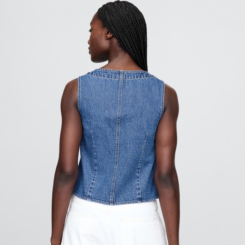SL ASYM VEST - MED HALWARD MEDIUM WASH