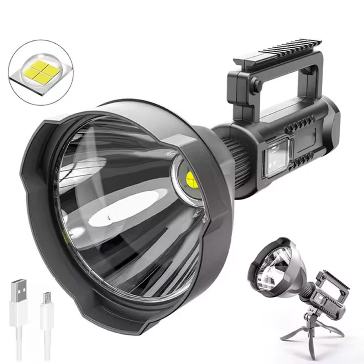 HERRAMIENTAS - LINTERNA LED RECARGABLE XHP70 CON POWER BANCK 9000 - 