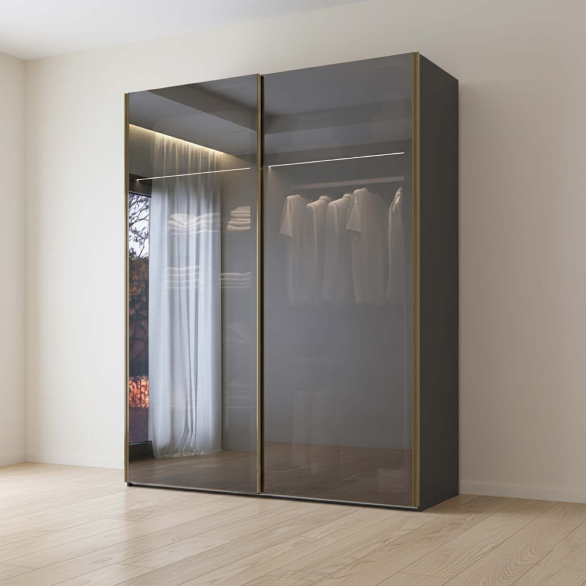 PLACARD - 2 PUERTAS MDF NEGRO DUBAI 