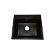 Pileta Simple De Cuarzo Rectangular Color Negro Mate 50X43X20 Cm Incl Valvula