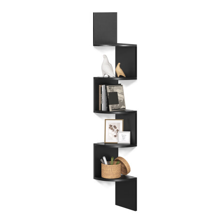 VASAGLE Estante de Almacenamiento Moderna de 5 Niveles para Montaje en Pared – Para Oficina, Sala de Estar, Dormitorio y Cocina Negro