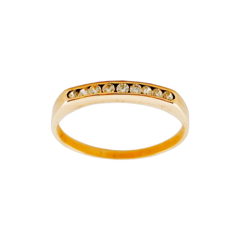 Anillo-Oro bajo-Piedra zirconia-AN8008 conpiedra