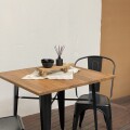 Mesa Tolix 80x80 cm Negro