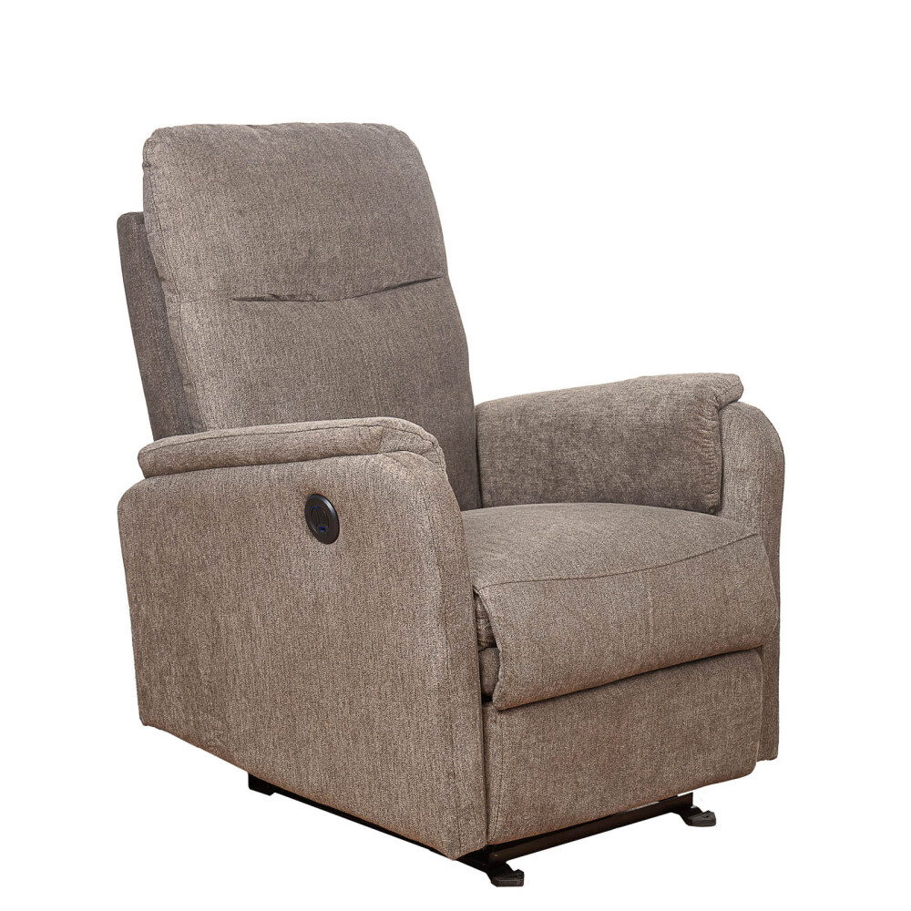 SOFÁ RECLINABLE ELÉTRICO 1 CUERPO TELA NATURAL-BEIGE HOMERO BEIGE