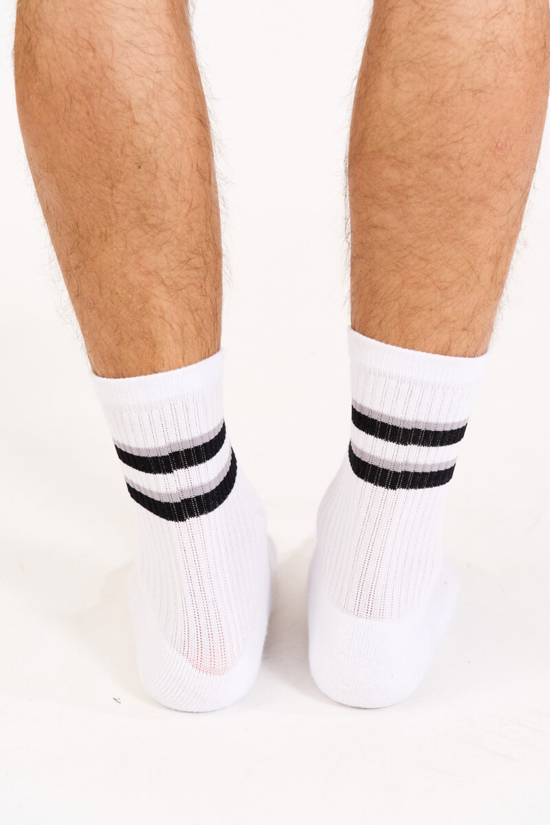 MEDIAS 3/4 DOUBLE LINE SOCKS B-blanco