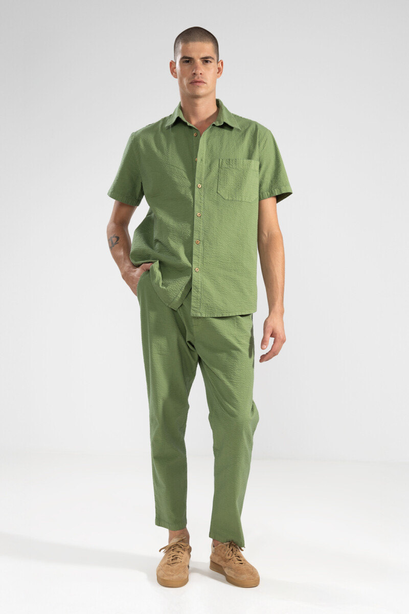 SEERSUCKER PANTS Green