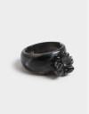 Brazaletes Acrilico Brazalete Flor Resina - Dorado