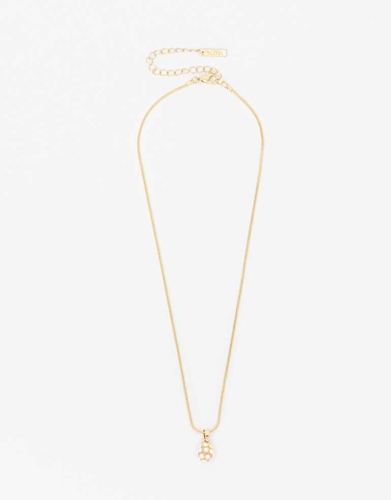 Cadena Corta con Dije Perlas Collar Con Dije Perlas - Dorado