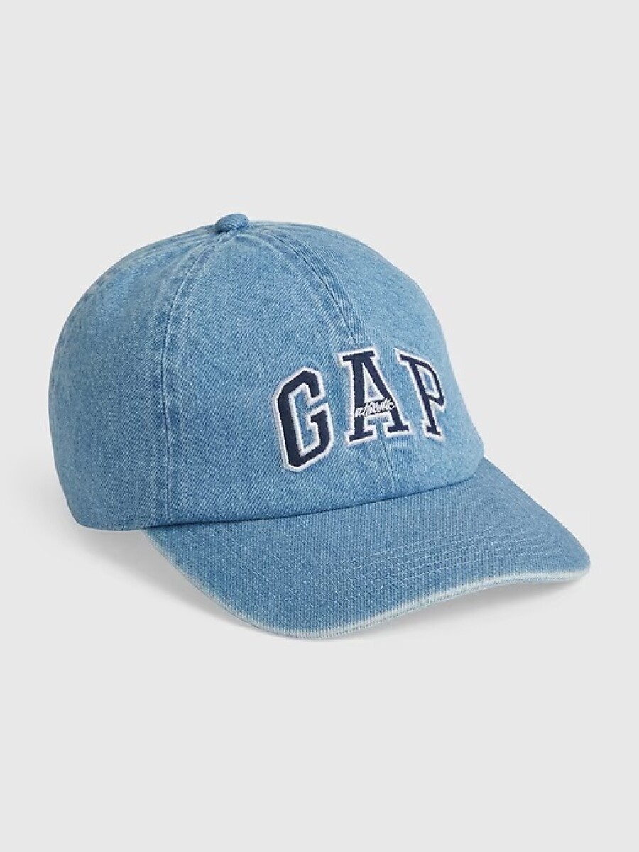 Gorro Con Visera Logo Gap Hombre - Washed Denim Blue 