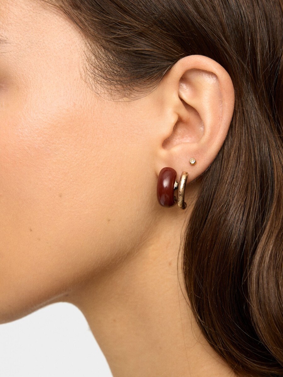 Aros Abiertos Efecto Doble marron