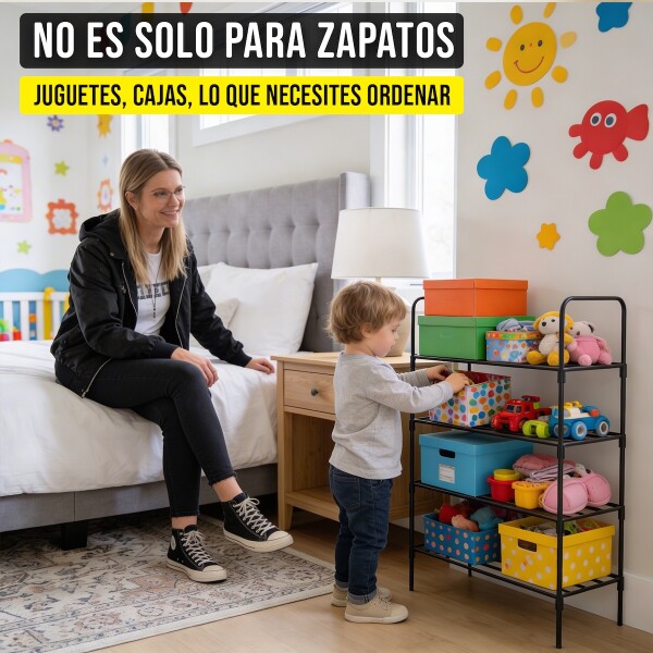 Zapatera Organizador de Zapatos IMBACK IBK-PER010 | 4 Niveles, Compacta, Multiuso y Resistente Zapatera Organizador de Zapatos IMBACK IBK-PER010 | 4 Niveles, Compacta, Multiuso y Resistente