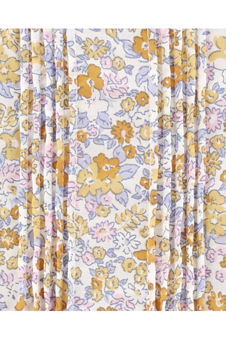 Blusa de algodón detalle plisado diseño floral Sin color