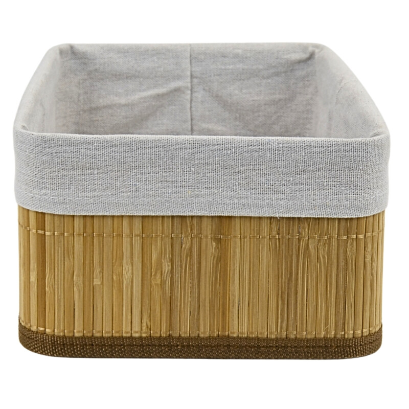 Cesto organizador en bambú forrado G NATURAL