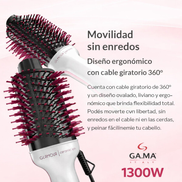 Cepillo Secador Gama Modelador Glamour 3d-my CEPILLO GAMA GLAMOUR ROSA