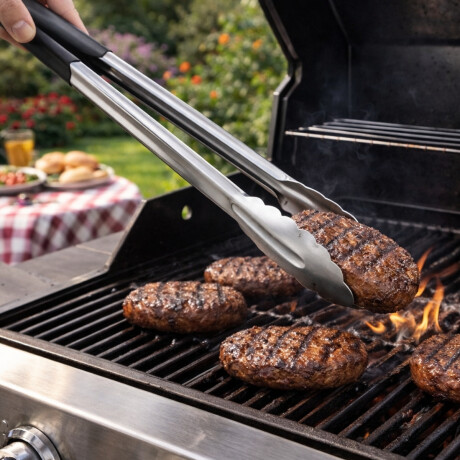Pinza para Parrilla 41 cm Negro Acero Inoxidable Pinza para Parrilla 41 cm Negro Acero Inoxidable