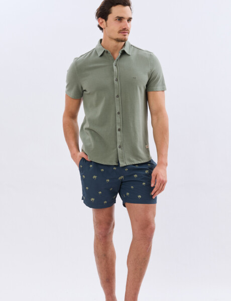 SHORT DE BAÑO BORDADO Azul