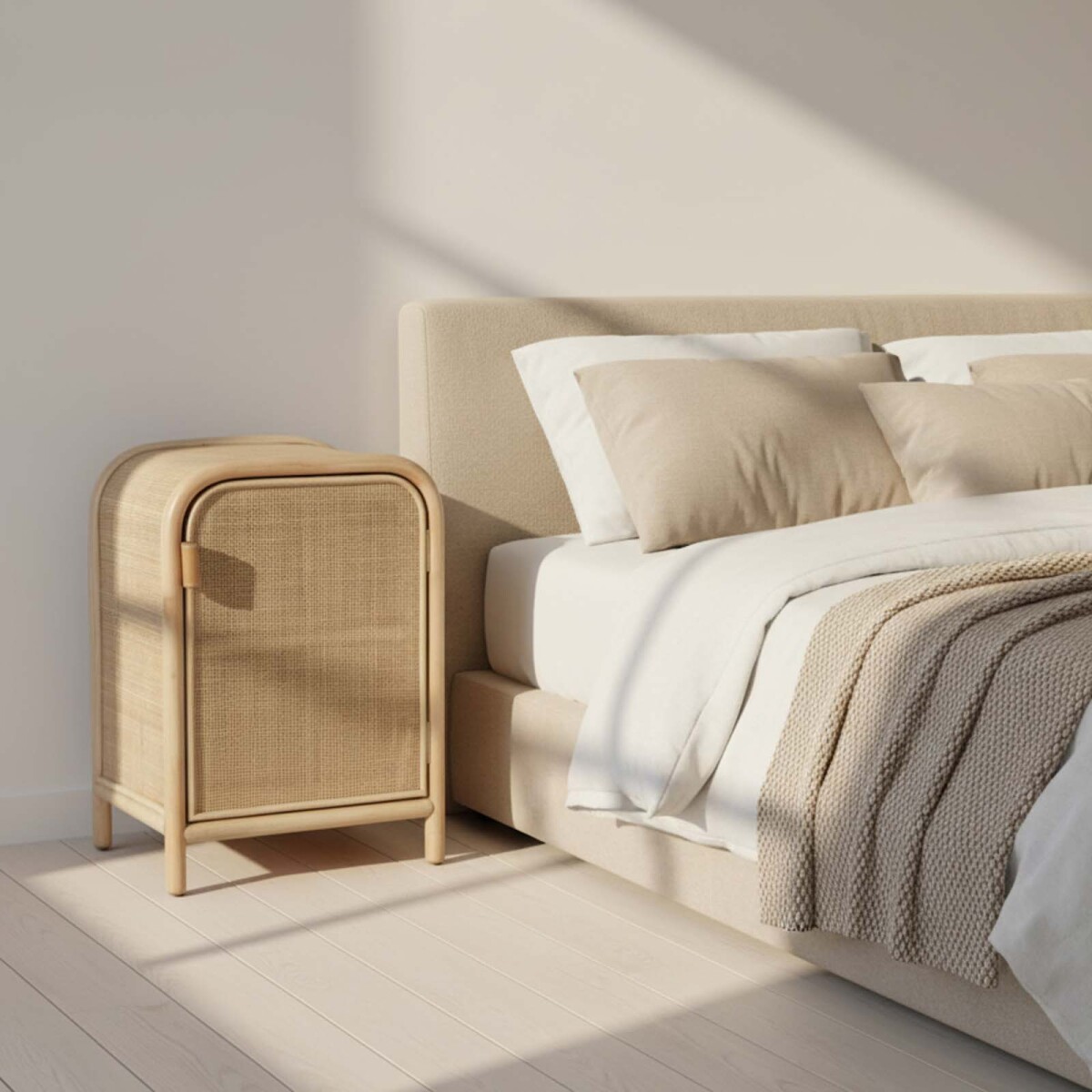 MESA DE LUZ - RATTAN-Y-MADERA NATURAL-BEIGE QUEBEC 