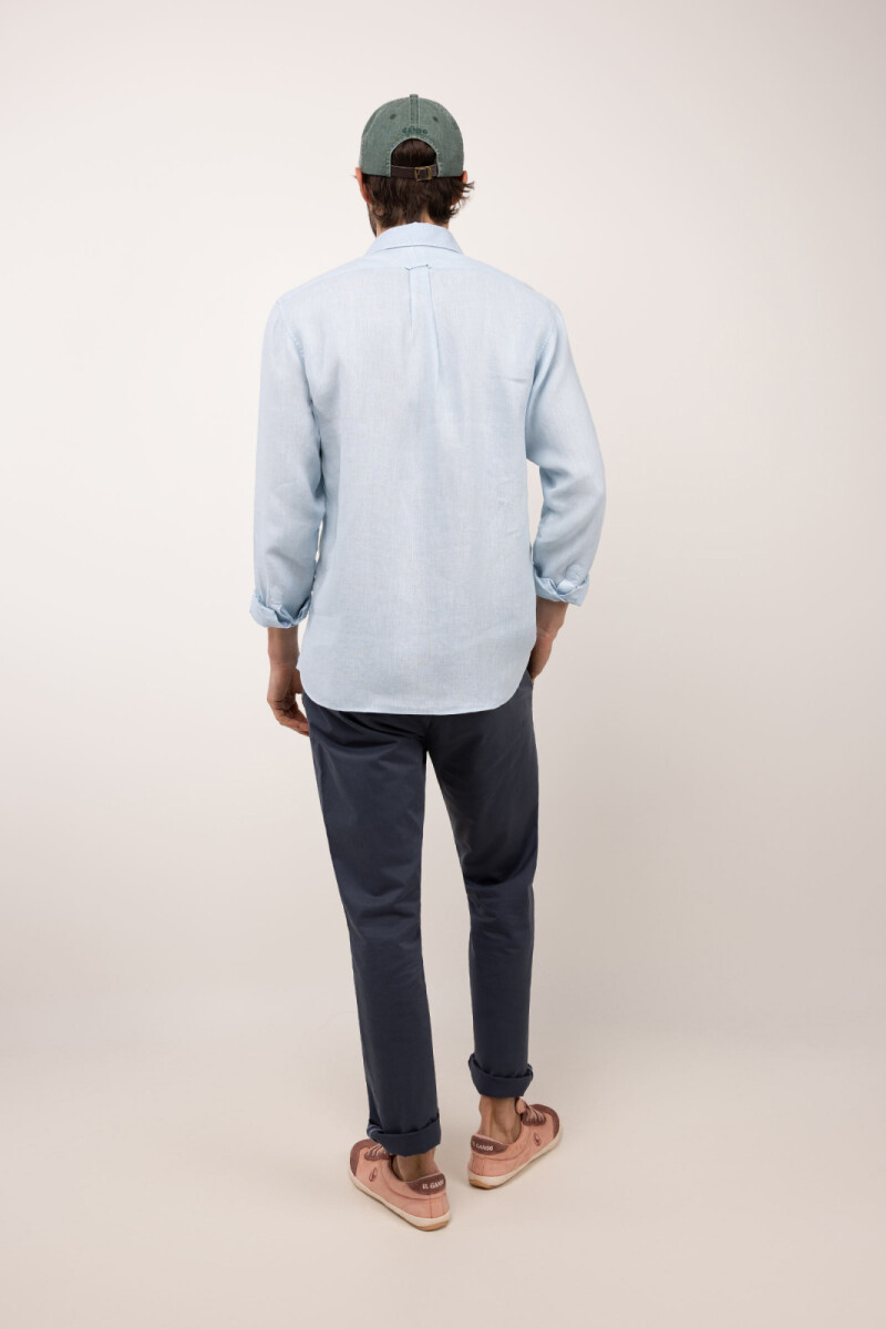Camisa Lino Celeste