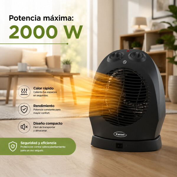 Caloventilador Oscilante Kassel Kscvo2000 2000w CALOVENTILADOR KASSEL KS-CVO2001