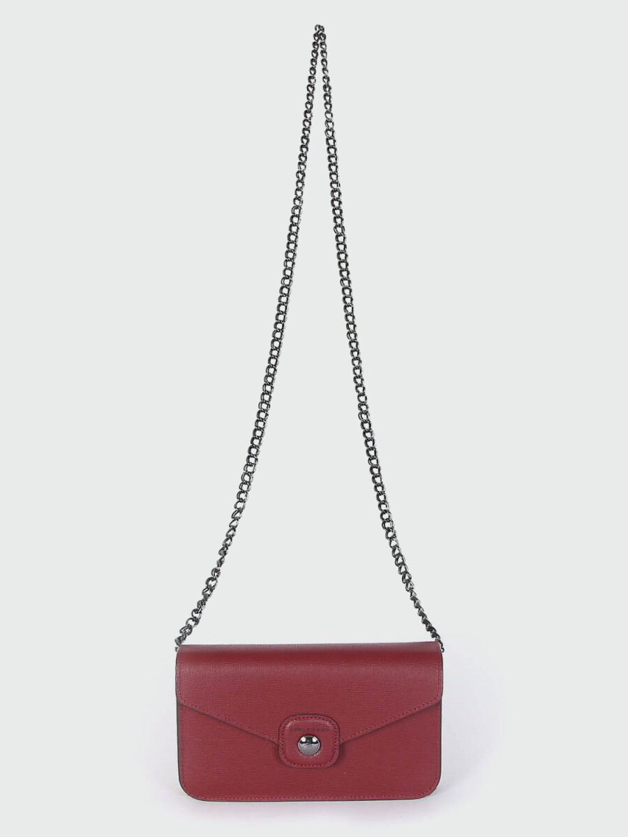 Longchamp -Cartera pequeña con solapa, Le pliage Héritage - Bordó 