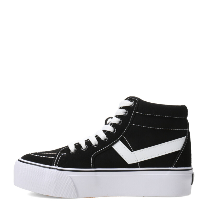Bota Unisex PONY Plataforma Casual Lona Negro - Blanco
