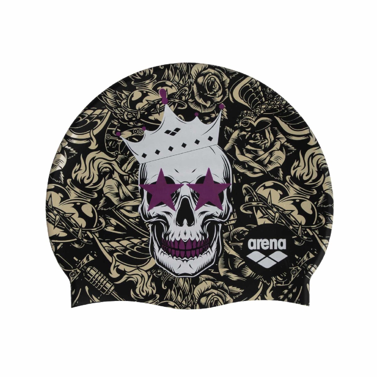 Gorra De Natación Para Adultos Unisex Arena Print 2 Cap - Crazy King Skull 