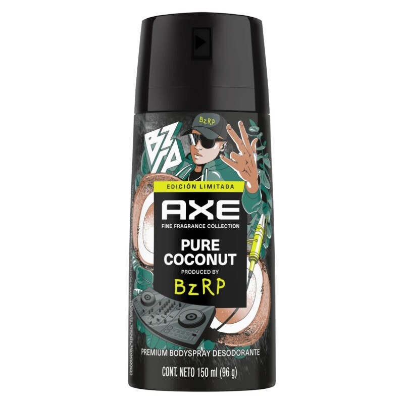 Desodorante Aerosol Axe Bzrp Pure Coconut 150 Ml. Desodorante Aerosol Axe Bzrp Pure Coconut 150 Ml.